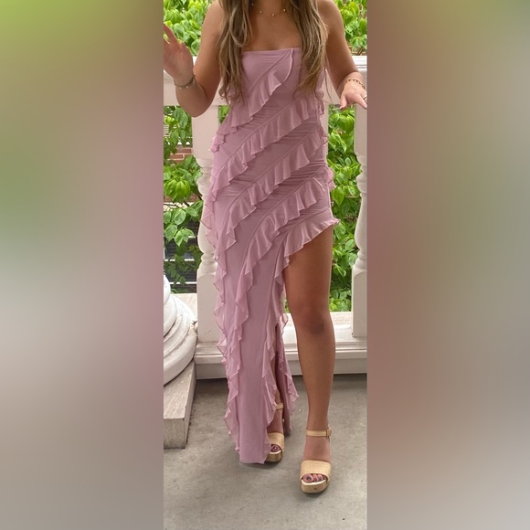 Oh Polly Dusty Rose Ruffle Dress Size 2 - Picture 4 of 4